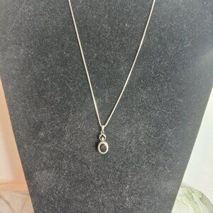 Sterling Silver and Garnet Necklace